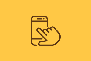 finger on mobile phone icon